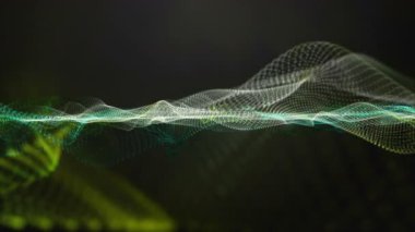 Parçacık dalgası nesnesinin ağır çekimde, 4096x2304 döngüsü 4K ile fantastik eko video animasyonu