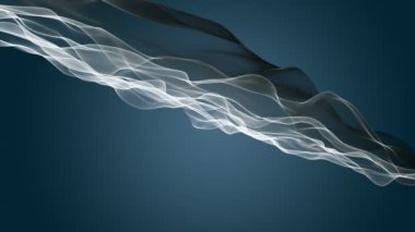 Parçacık dalga nesnesi ile fantastik video animasyonu yavaş çekim ve metin için boşluk, 4096x2304 döngü 4K