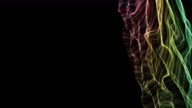 Metin için parçacık dalga nesnesi ve uzayda gelecek video animasyonu, 4096x2304 döngü 4K