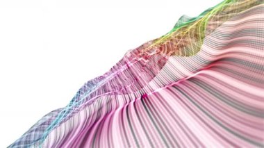 Parçacık dalgası nesnesinin ağır çekimde fantastik video animasyonu, 4096x2304 döngü 4K