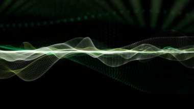 Parçacık dalgası nesnesinin ağır çekimde, 4096x2304 döngüsü 4K ile fantastik eko video animasyonu