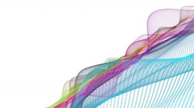 Parçacık dalga nesnesi ile fantastik video animasyonu yavaş çekim ve metin için boşluk, 4096x2304 döngü 4K