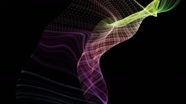 Parçacık dalga nesnesiyle gelecek video animasyonu yavaş çekimde, 4096x2304 döngü 4K