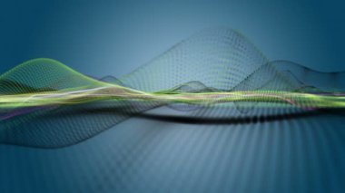 Parçacık dalgası nesnesinin ağır çekimde fantastik video animasyonu, 4096x2304 döngü 4K