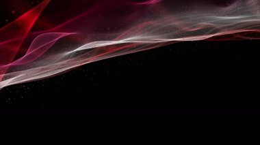 Metin için parçacık dalga nesnesi ve uzayda güçlü video animasyonu, 4096x2304 döngü 4K