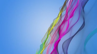 Parçacık dalga nesnesi ile fantastik video animasyonu yavaş çekim ve metin için boşluk, 4096x2304 döngü 4K