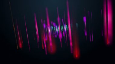 Yavaş çekimde parlayan çizgili nesnelerle gelecek video animasyonu, 4096x2304 döngü 4K