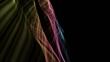 Parçacık dalga nesnesi ile fantastik video animasyonu yavaş çekim ve metin için boşluk, 4096x2304 döngü 4K