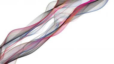 Parçacık dalga nesnesi ile fantastik video animasyonu yavaş çekim ve metin için boşluk, 4096x2304 döngü 4K