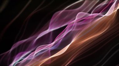 Parçacık dalgası nesnesinin ağır çekimde fantastik video animasyonu, 4096x2304 döngü 4K