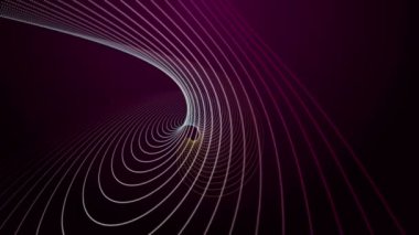 Yavaş çekimde çizgili dalga nesnesi ile gelecek video animasyonu, 4096x2304 döngü 4K