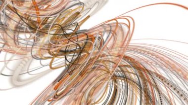 Yavaş çekimde çizgili dalga nesnesi ile fantastik video animasyonu, 4096x2304 döngü 4K