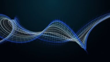 Parçacık çizgili nesne ile gelecek video animasyonu yavaş çekimde, 4096x2304 döngü 4K