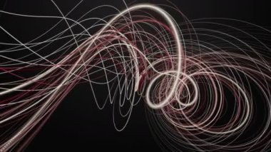 Yavaş çekimde çizgili dalga nesnesi ile fantastik video animasyonu, 4096x2304 döngü 4K