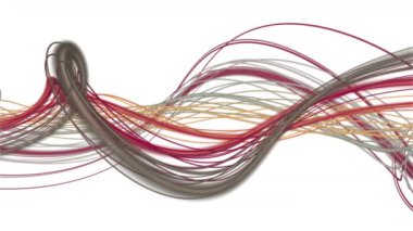 Yavaş çekimde çizgili dalga nesnesi ile fantastik video animasyonu, 4096x2304 döngü 4K