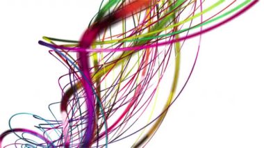 Yavaş çekimde çizgili dalga nesnesi ile fantastik video animasyonu, 4096x2304 döngü 4K