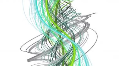 Yavaş çekimde çizgili dalga nesnesi ile fantastik video animasyonu, 4096x2304 döngü 4K