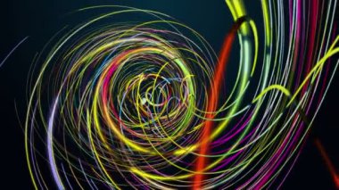 Yavaş çekimde çizgili dalga nesnesi ile fantastik video animasyonu, 4096x2304 döngü 4K