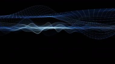 Metin için parçacık dalga nesnesi ve uzayda gelecek video animasyonu, 4096x2304 döngü 4K