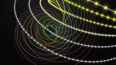 Yavaş çekimde çizgili dalga nesnesi ile gelecek video animasyonu, 4096x2304 döngü 4K
