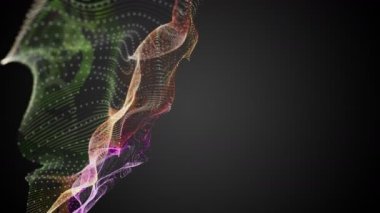 Metin için parçacık dalga nesnesi ve uzayda gelecek video animasyonu, 4096x2304 döngü 4K