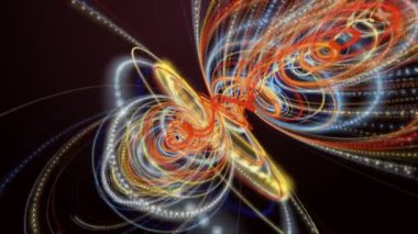 Parçacık çizgili dalga nesnesiyle gelecek video animasyonu, 4096x2304 döngü 4K