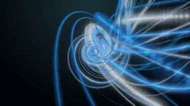 Parçacık çizgili dalga nesnesiyle gelecek video animasyonu, 4096x2304 döngü 4K