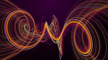 Yavaş çekimde çizgili dalga nesnesi ile gelecek video animasyonu, 4096x2304 döngü 4K