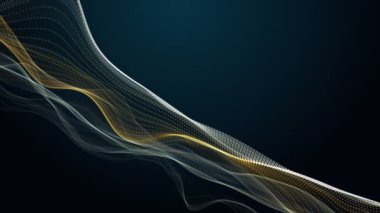 Metin için parçacık dalga nesnesi ve uzayda gelecek video animasyonu, 4096x2304 döngü 4K