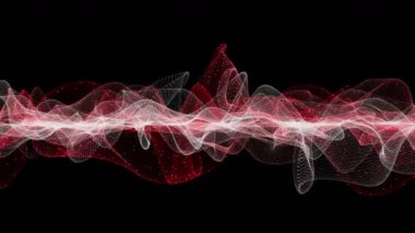 Ağır çekimde parçacık dalga nesnesi ile güçlü video animasyonu, 4096x2304 döngü 4K