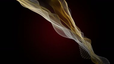 Parçacık dalga nesnesi ile fantastik video animasyonu yavaş çekim ve metin için boşluk, 4096x2304 döngü 4K