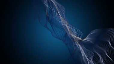 Metin için parçacık dalga nesnesi ve uzayda gelecek video animasyonu, 4096x2304 döngü 4K