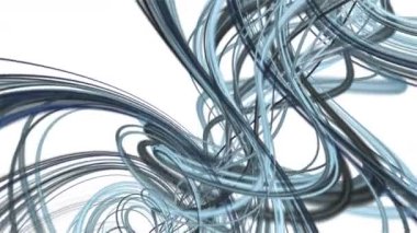 Yavaş çekimde çizgili dalga nesnesi ile fantastik video animasyonu, 4096x2304 döngü 4K