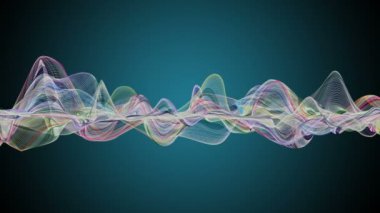 Parçacık dalgası nesnesinin ağır çekimde fantastik video animasyonu, 4096x2304 döngü 4K