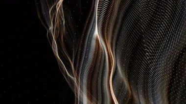 Parçacık dalga nesnesiyle gelecek video animasyonu yavaş çekimde, 4096x2304 döngü 4K