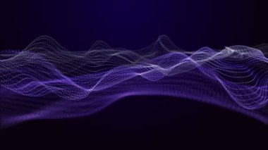 Parçacık dalga nesnesiyle romantik video animasyonu, 4096x2304 döngü 4K