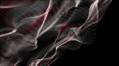 Parçacık dalga nesnesiyle gelecek video animasyonu yavaş çekimde, 4096x2304 döngü 4K