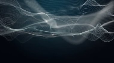 Metin için parçacık dalga nesnesi ve uzayda gelecek video animasyonu, 4096x2304 döngü 4K