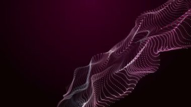 Parçacık dalga nesnesi ile romantik video animasyonu metin için yavaş çekim ve boşluk, 4096x2304 döngü 4K