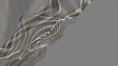 Parçacık dalga nesnesi ile fantastik video animasyonu yavaş çekim ve metin için boşluk, 4096x2304 döngü 4K