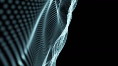 Parçacık dalga nesnesiyle gelecekteki video animasyonu, 4096x2304 döngü 4K