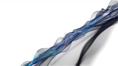 Parçacık dalga nesnesi ile fantastik video animasyonu yavaş çekim ve metin için boşluk, 4096x2304 döngü 4K