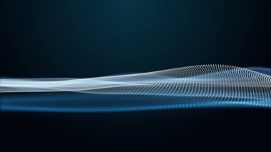 Metin için parçacık dalga nesnesi ve uzayda gelecek video animasyonu, 4096x2304 döngü 4K