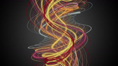 Yavaş çekimde çizgili dalga nesnesi ile fantastik video animasyonu, 4096x2304 döngü 4K