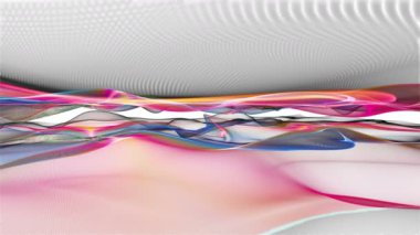 Parçacık dalgası nesnesinin ağır çekimde fantastik video animasyonu, 4096x2304 döngü 4K