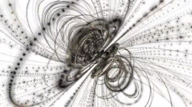 Parçacık şeritli nesne ile fantastik video animasyonu yavaş çekimde, 4096x2304 döngü 4K