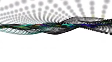 Parçacık dalgası nesnesinin ağır çekimde fantastik video animasyonu, 4096x2304 döngü 4K