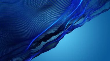 Parçacık dalgası nesnesinin ağır çekimde fantastik video animasyonu, 4096x2304 döngü 4K