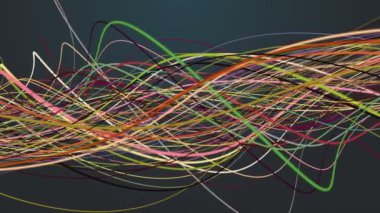 Yavaş çekimde çizgili dalga nesnesi ile fantastik video animasyonu, 4096x2304 döngü 4K