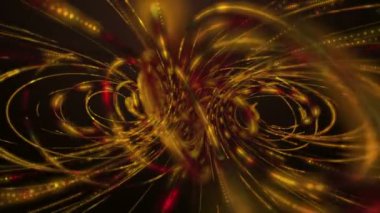 Parçacık çizgili nesne ile gelecek video animasyonu yavaş çekimde, 4096x2304 döngü 4K